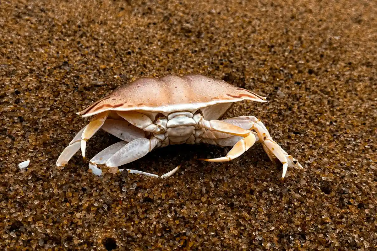 Hermit crab on a sandy substrate